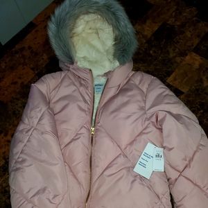Girls faux fur pink jacket Old navy